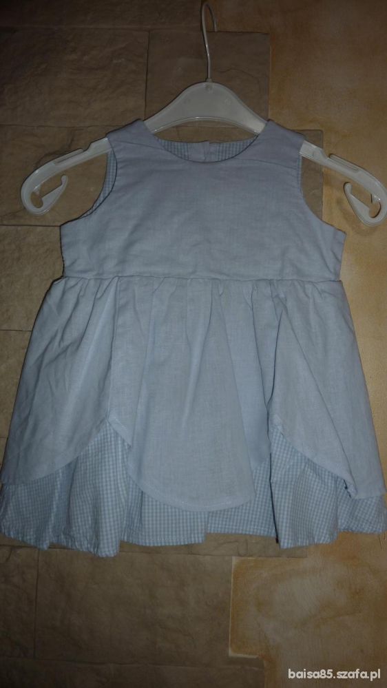 sukienka jasno niebieska 68 74 cm