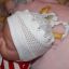 Śliczna azurkowa czapeczka noworodek