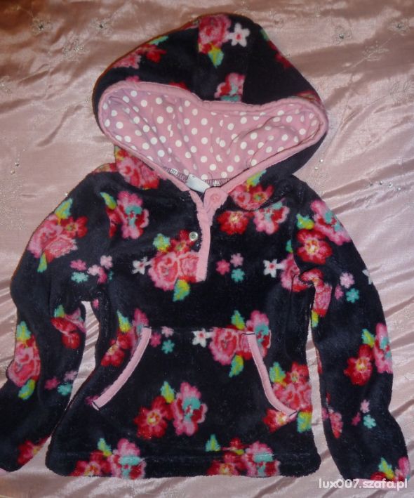 Bluza w kwiatki śliczna ciepła 92 cm