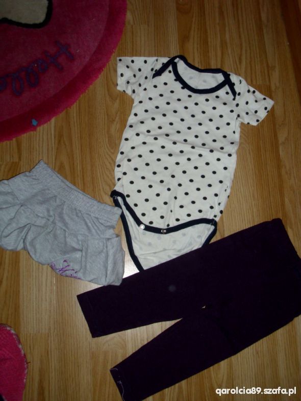 legginsy body i spodniczka 86