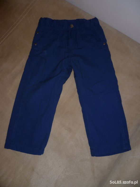 Ocieplane niebieskie spodnie 92
