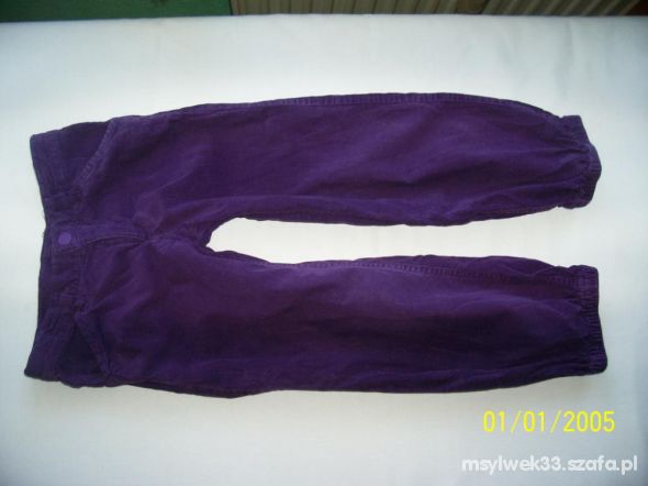H&M sliczne spodnie sliwka sztruks roz 110