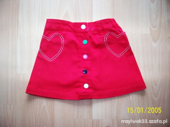 H&M czerwona jeans mini sliczna roz 104