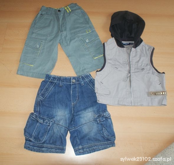 Dwie pary spodenek i kamizelka 86 92
