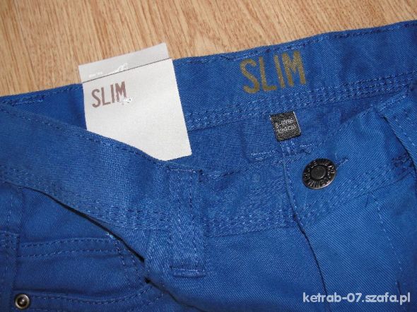 DENIM KOBALTOWE RURKI SLIM NOWE