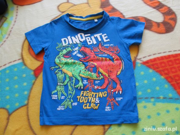 niebieska koszulka w dinozaury