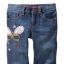 GAP jeansowe spodnie capri z motylem 5 lat