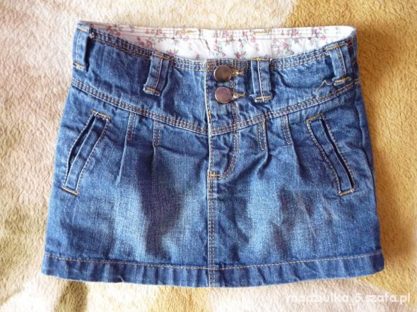 spódniczka mini spódnica bombka jeans 98 104