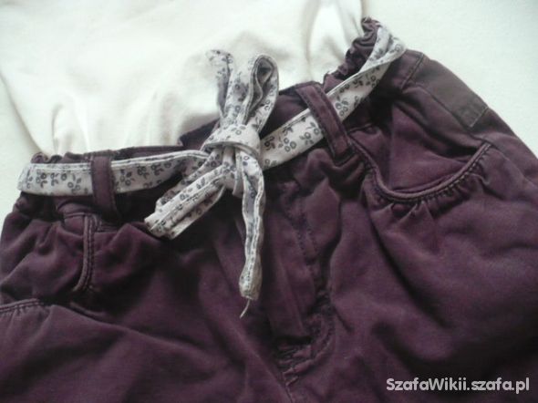 Spodnie H&M pumpy fioletowe śliwkowe
