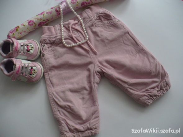 Spodnie sztruksowe różowe H&M