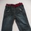 Spodnie panterka kokardka jeans ciemny dżins