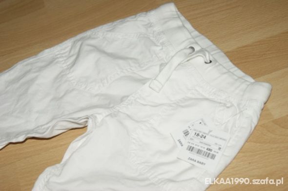 Zara baby NOWE spodnie białe 86cm 18 24msc