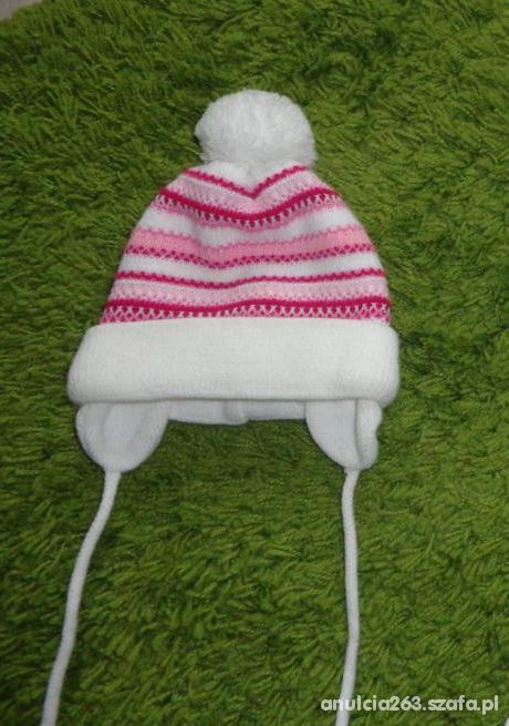 Czapeczka zimowa dla dziewczynki od roczku 48 cm