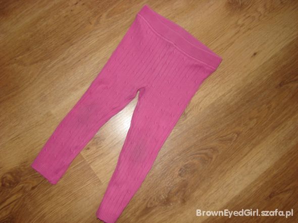 Różowe legginsy jak wełniane rozm 86 do 92