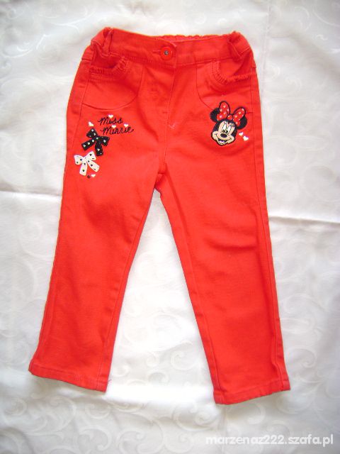 Disney czerwone spodnie roz 18 24 msc