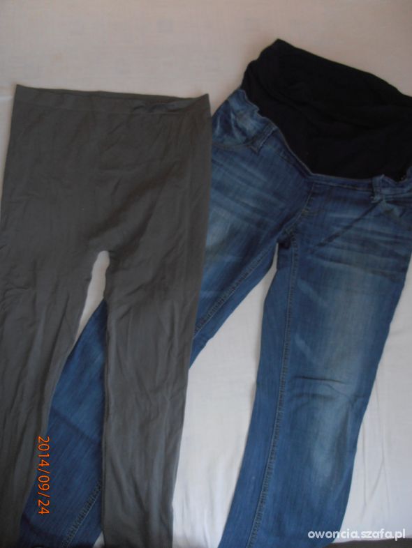 Zestaw Spodnie jeans ciążowe i legginsy Gratis