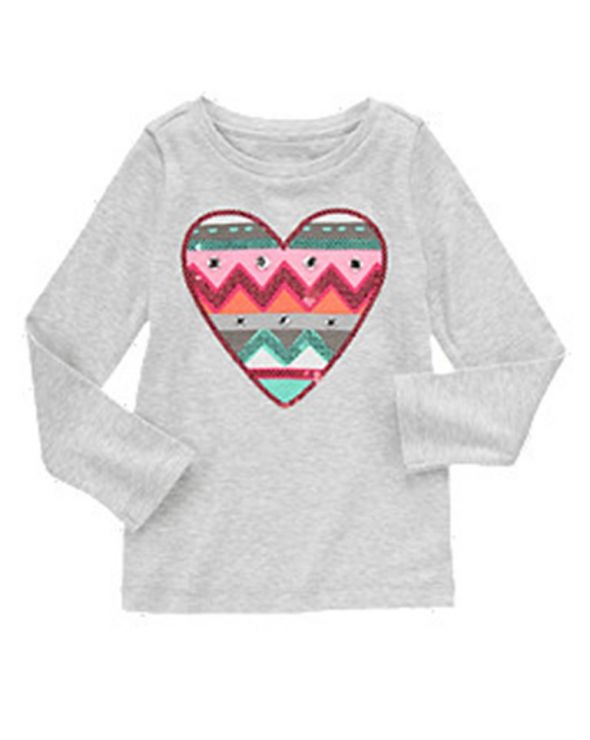 Gymboree 6T bluzka Gem Sequin Heart Tee