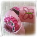 buciki dla dziewczynki różowe z motylkiem 0 do 6