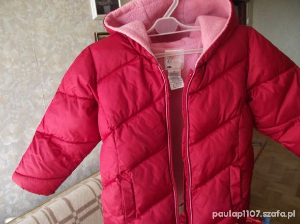 Zimowa czerwona kurtka dla dziewczynki