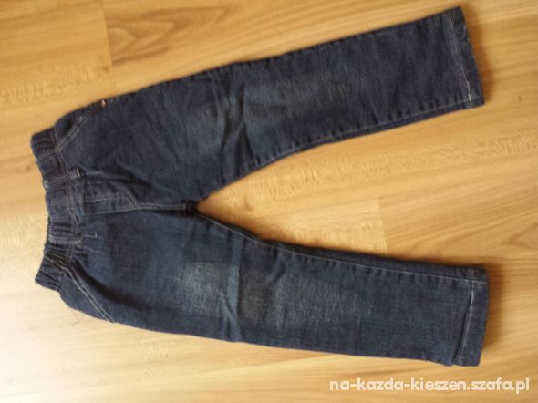 Ocieplane spodnie na zimę jeans rozm 98