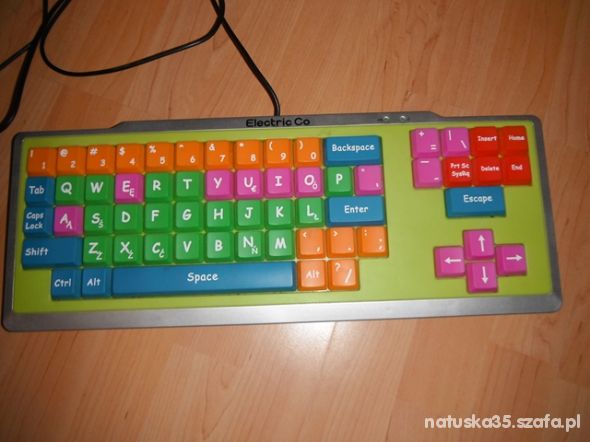 kolorowa klawiatura duże przyciski