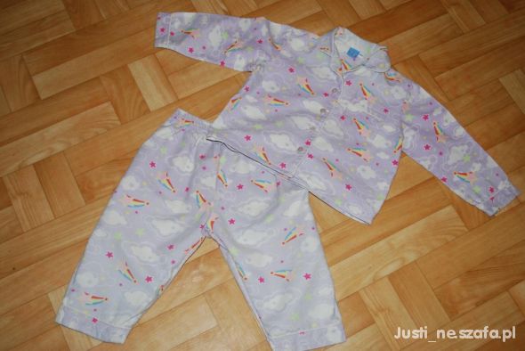 Cieplutka flanelkowa piżamka 86 92