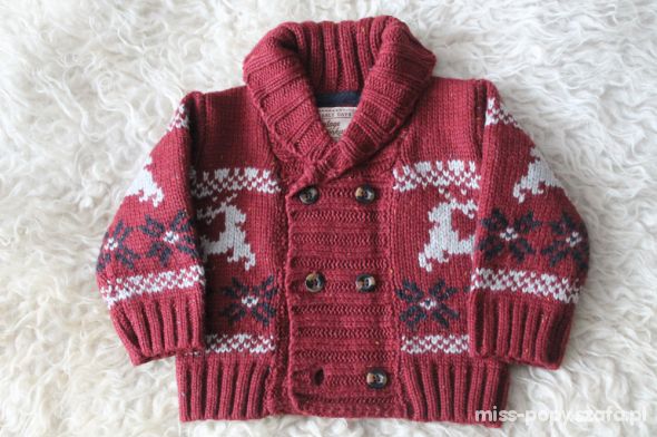 Sweter dla chłopca renifery 3 6 miesięcy 68 cm