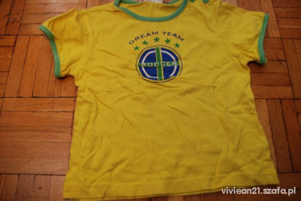 Koszulka 80 na lato zolto zielona brasil