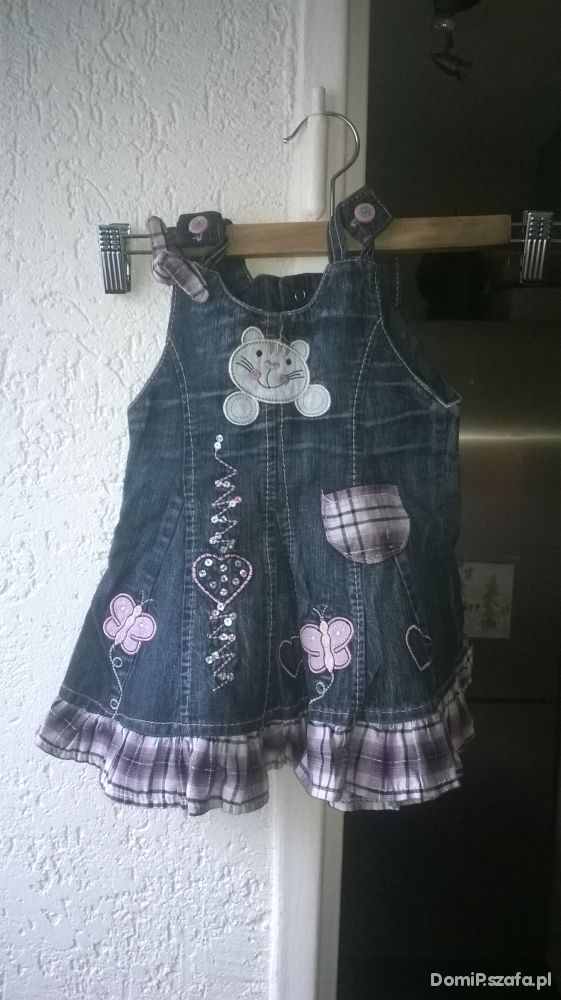 Jeansowa sukienka dla dziewczynki roz 68 74