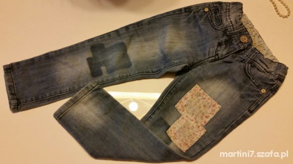 jeansy łaty 98cm