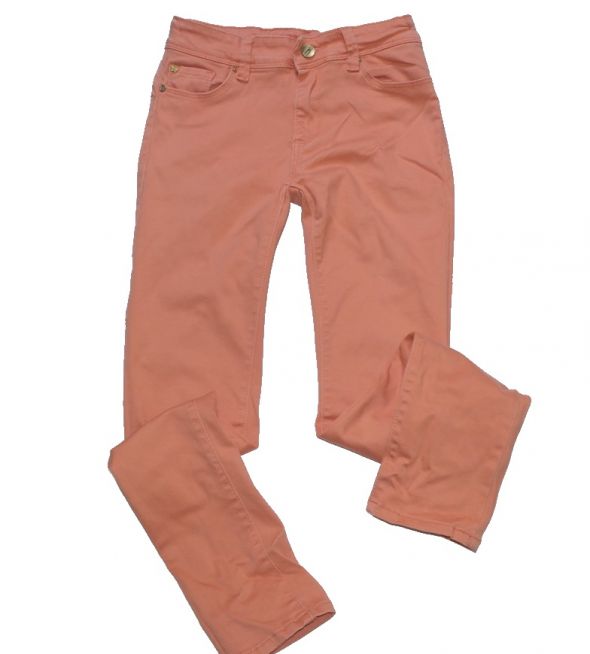 Modne spodnie rurki morelowe 146