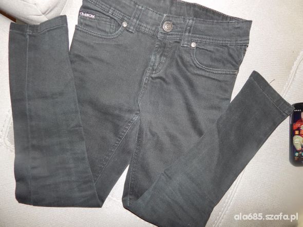 spodnie czarne jeansowe dla dziewczynki rozm 140