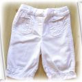 spodnie niemowlęce białe lniane 3 miesiące 62 cm