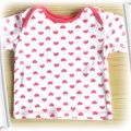 bluzka niemowlęca biała czerwona serca 3 m 62 cm