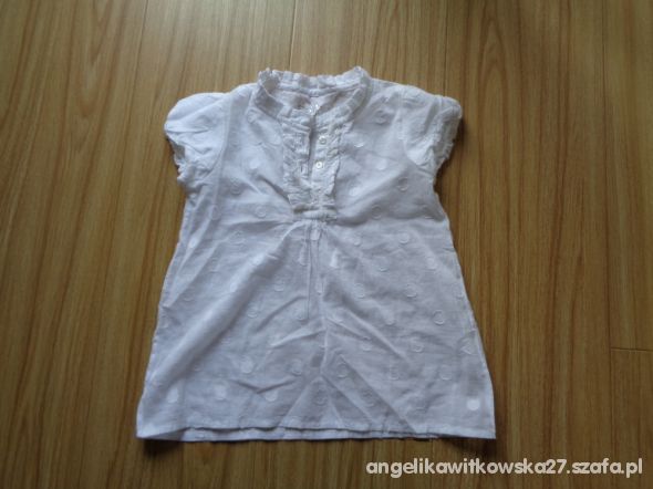 koszulowa biała bluzka 104cm 5 10 15