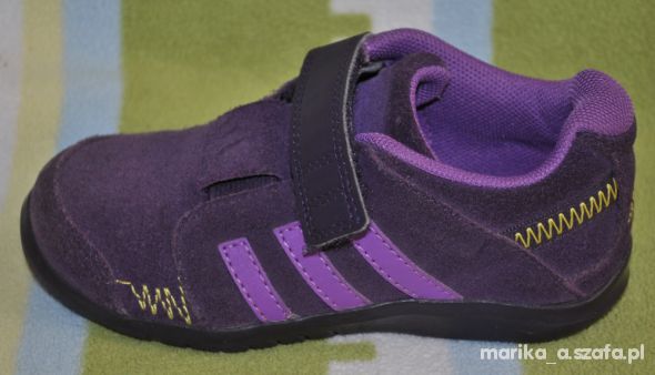 Buty skórzane Adidas rozmiar 24 fioletowe