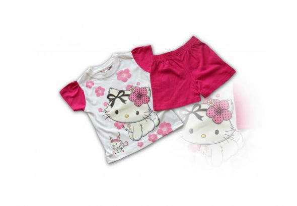 KOMPLET HELLO CH KITTY T SHIRT BLUZKA SPODENKI 110