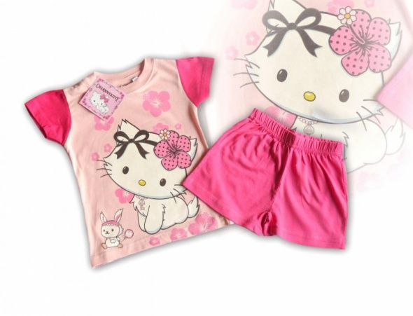 KOMPLET HELLO CH KITTY T SHIRT BLUZKA SPODENKI 116