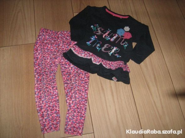 Śliczny komplet getry bluzka dla dziewczynki 92