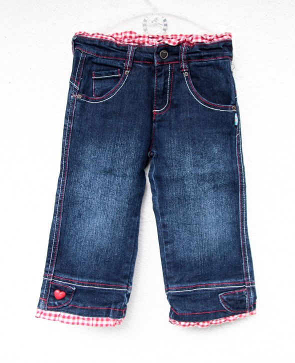 Jeansowe spodnie nogawka 3 czwart Smily 116 5 6lat