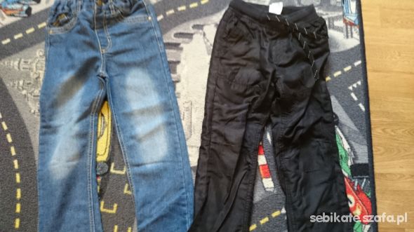 Spodnie c&a dżinsy jeansy ocieplane 110 Okazja