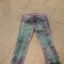 Spodnie Jeans dziewczęce marmurek fiolet turkus