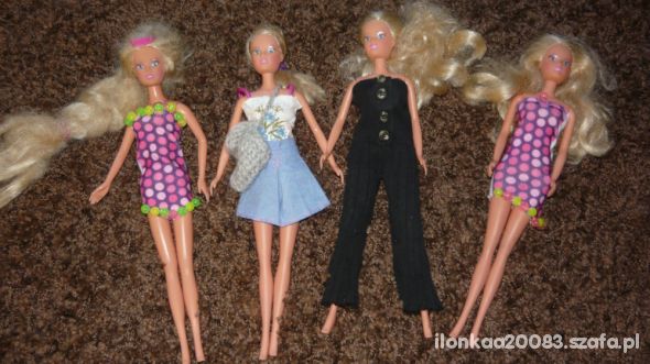 3 barbie plus ubranka stan BDB simba