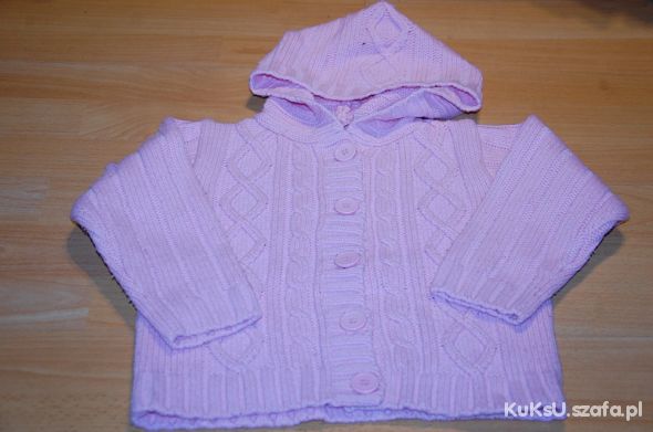 Różowy sweter z kapturem 4 5 lat