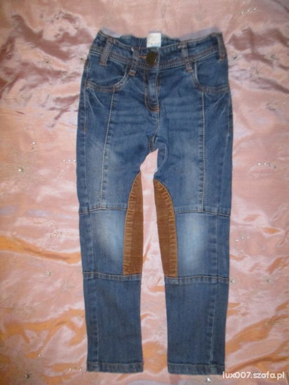 Spodnie jeansowe z łatkami bryczesy NEXT 110 cm