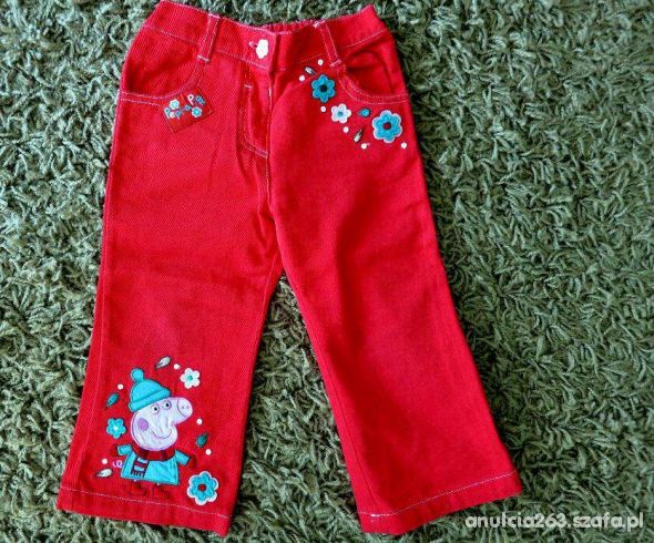 Peppa jeansy czerwień rozmiar 98