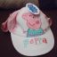 Wywijana czapeczka dla dziewczynki świnka peppa