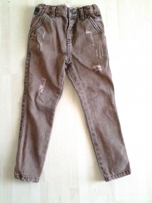 Spodnie jeans dla dziewczynki dziury przetarcia