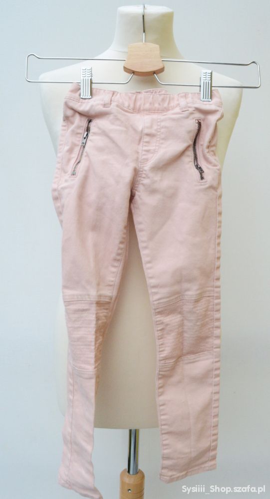 Spodnie H&M 116 cm 5 6 lat Przeszycia Róż Pudrowe
