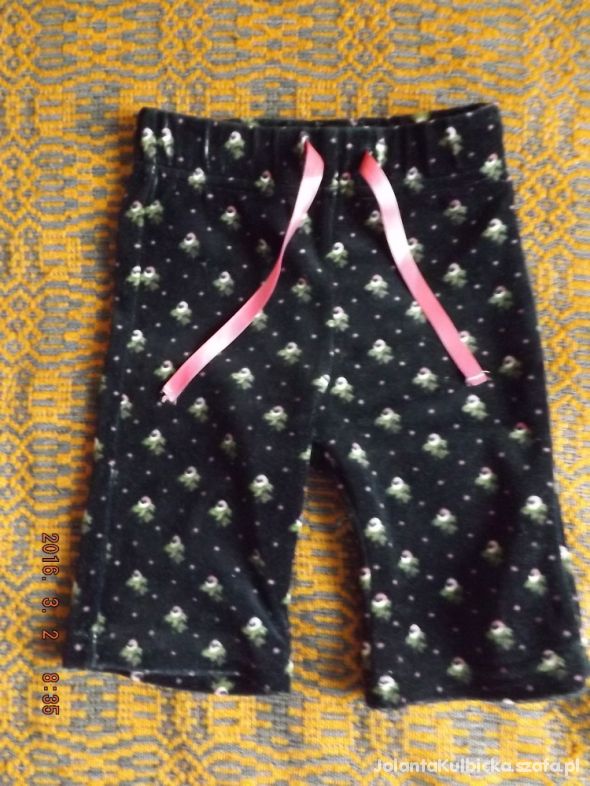 Spodnie welurowe dziewczęce r 62 cm